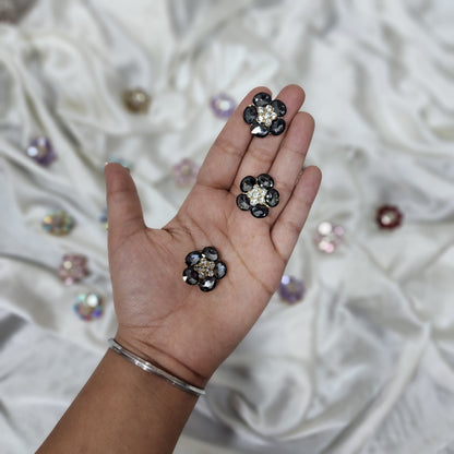 Pack of 3 Pieces Crystal Stone Buttons Design 5