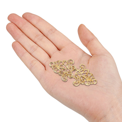 Metal Frog Closure Buttons, Gold Decorative Toggle Hook Fasteners, Chinese Knot Style Two-Part Sewing Buttons