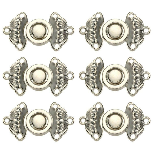 Silver Metal Buttons Cheongsam Buckle Connection Buckle Cape Cloak Clasp