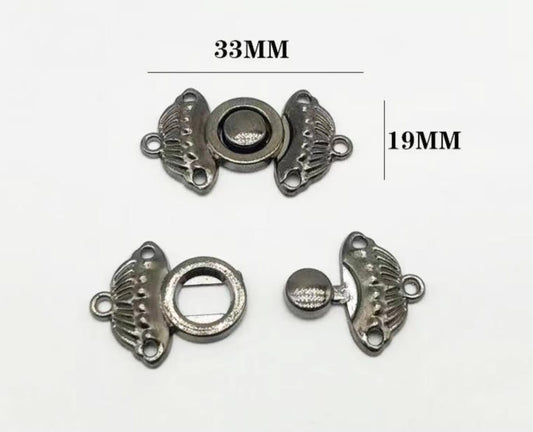 Metallic Grey Metal Buttons Cheongsam Buckle Connection Buckle Cape Cloak Clasp