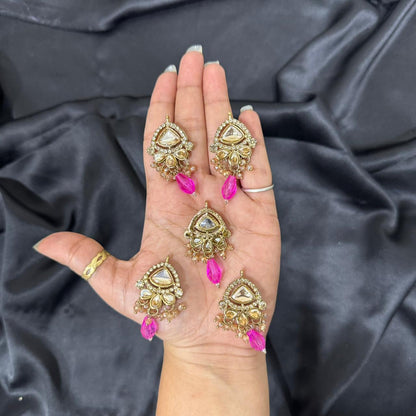 Fancy Kundan Latkan Button Set (5 Pieces)