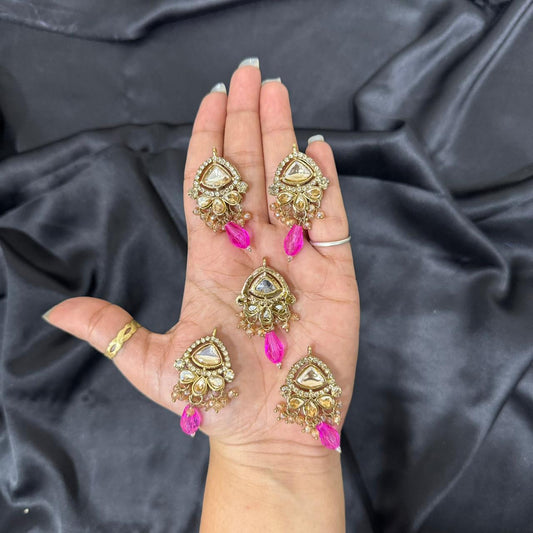 Fancy Kundan Latkan Button Set (5 Pieces)