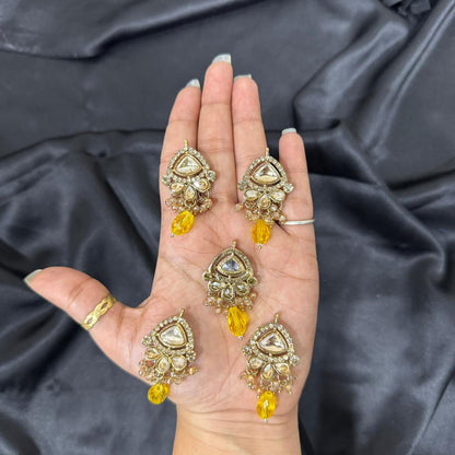 Fancy Kundan Latkan Button Set (5 Pieces)