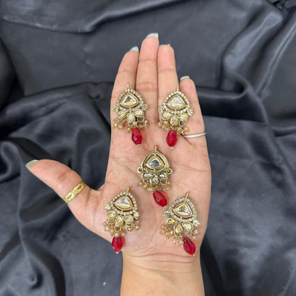 Fancy Kundan Latkan Button Set (5 Pieces)