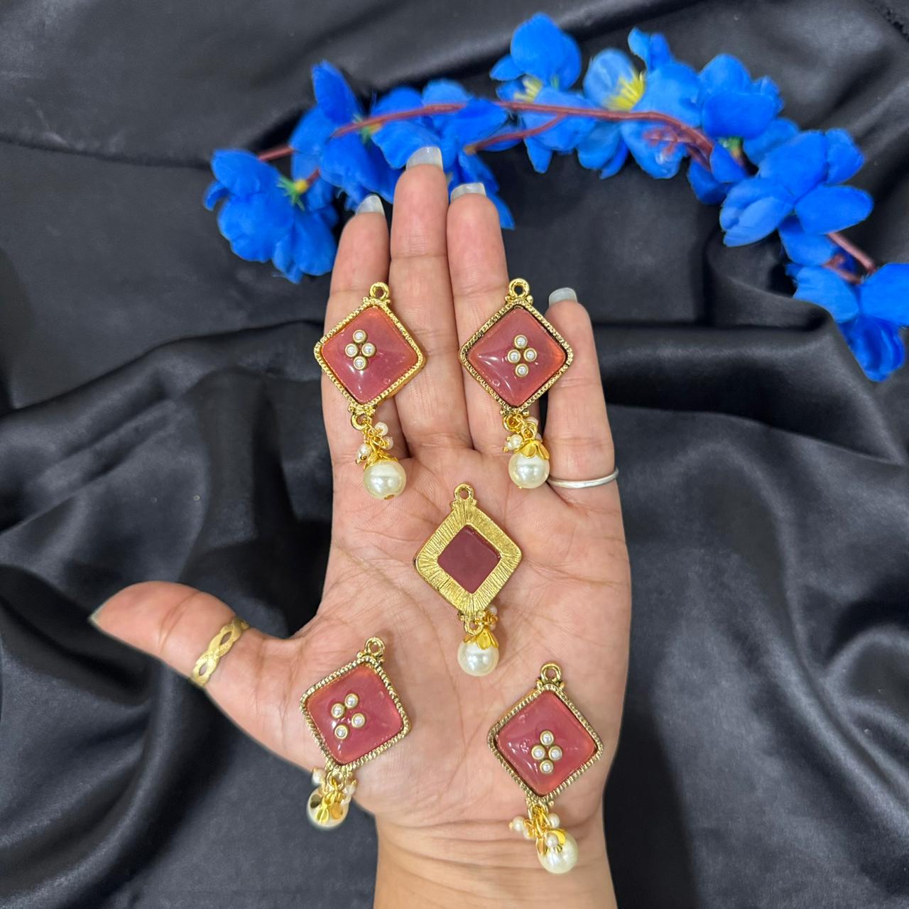 Fancy Beaded Tassel Dress Button Set (5 Pieces)