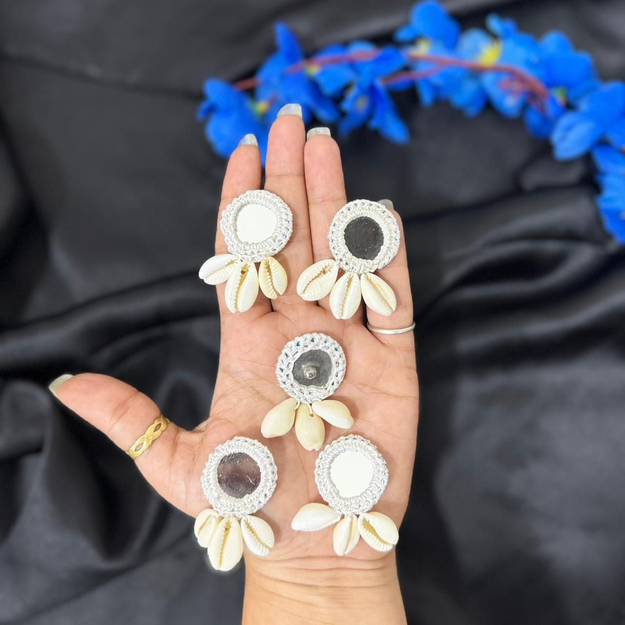 Fancy Mirror & Shell Tassel Button Set (5 Pieces)