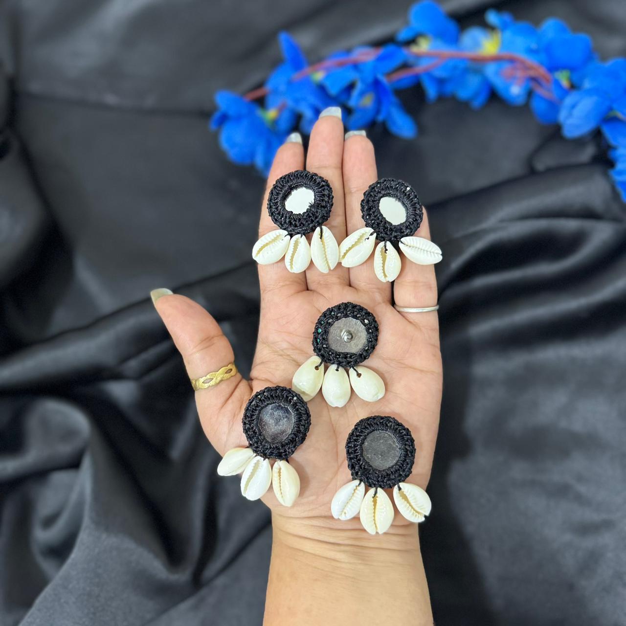 Fancy Mirror & Shell Tassel Button Set (5 Pieces)