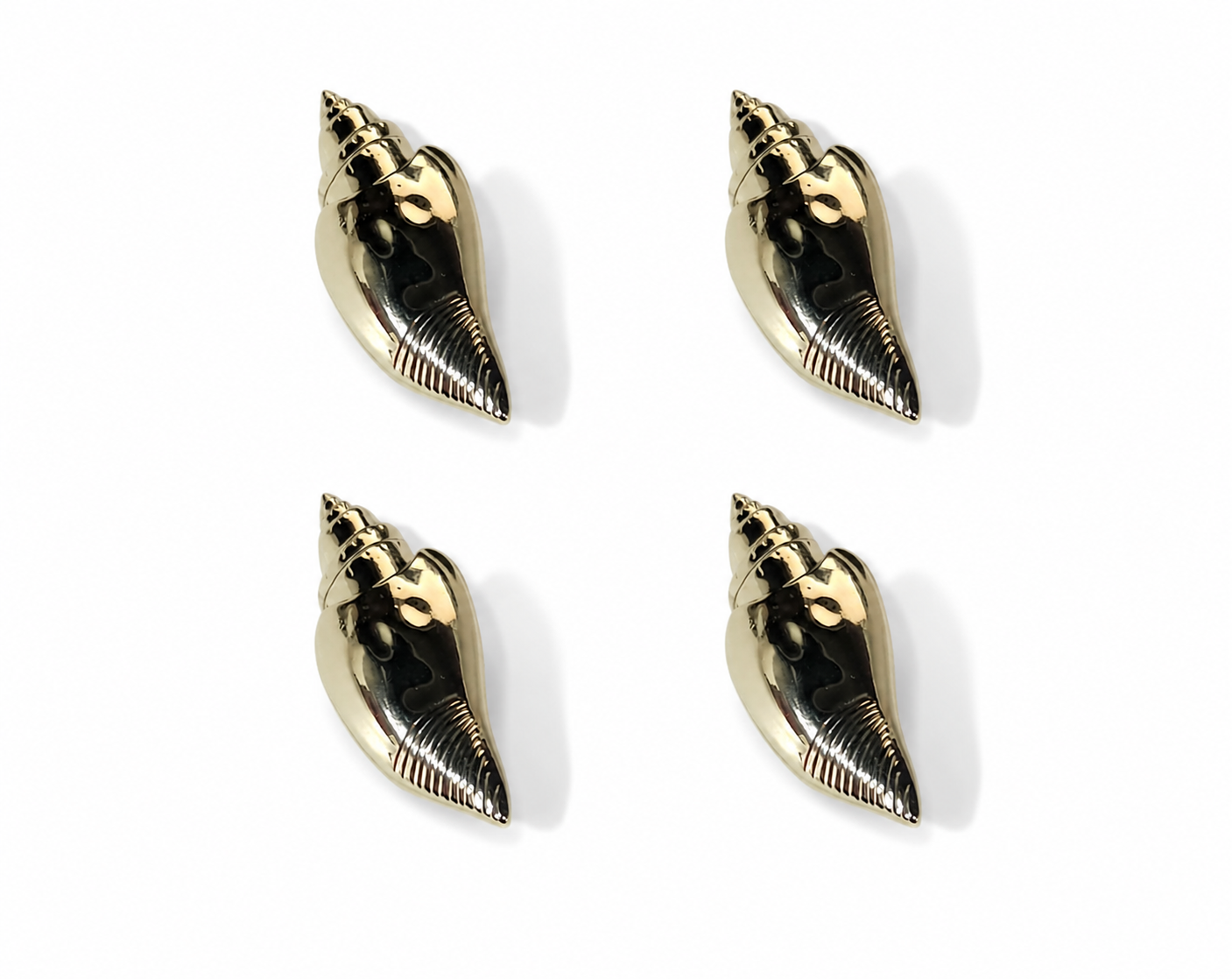 Golden Shell Shaped Buttons Style Metal Shank Sewing Accessories