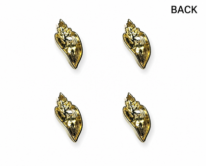 Golden Shell Shaped Buttons Style Metal Shank Sewing Accessories