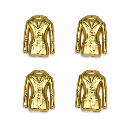 Matte Gold Suit/Coat Shaped Buttons Metal Shank Sewing Accessories