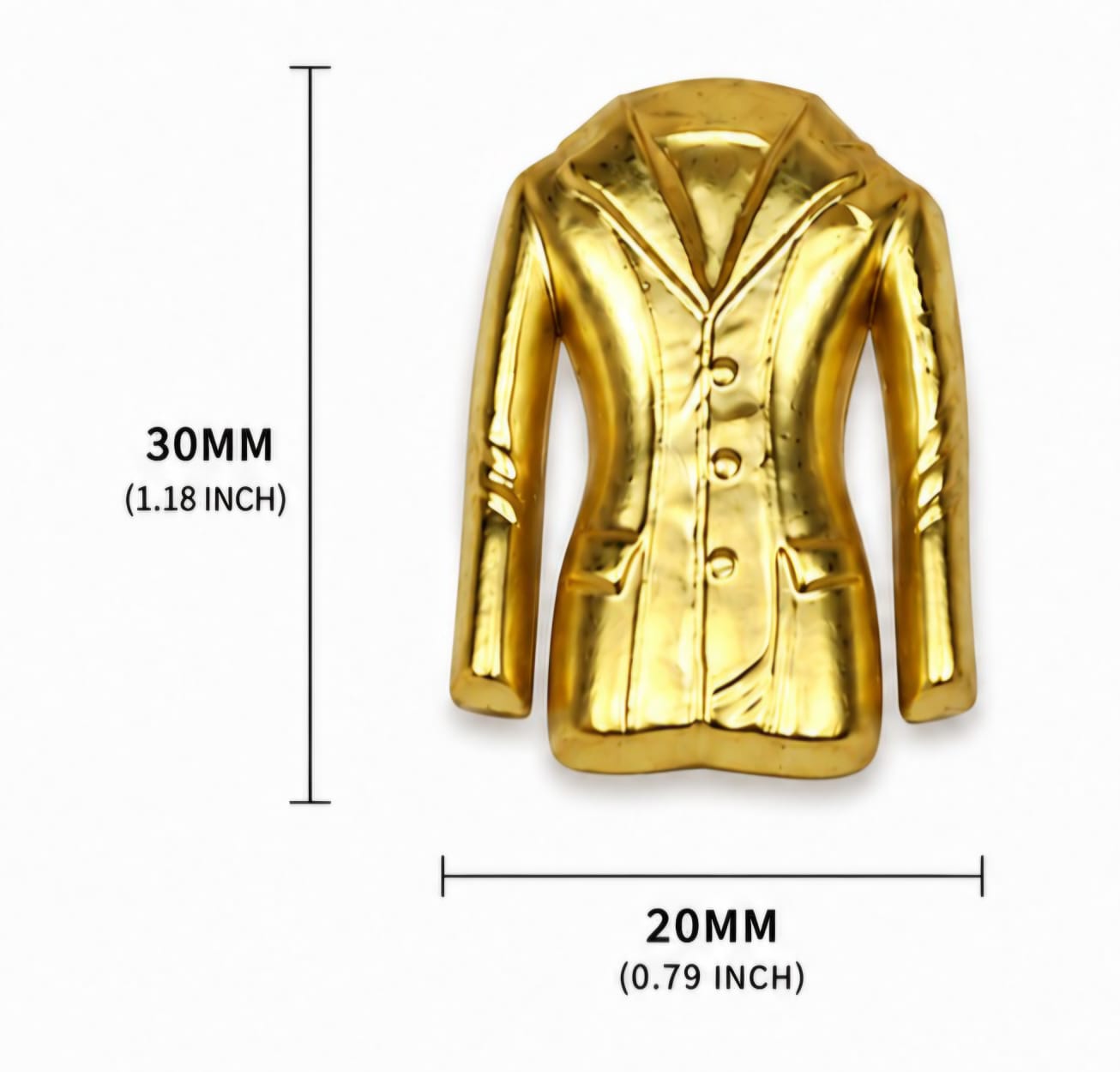 Matte Gold Suit/Coat Shaped Buttons Metal Shank Sewing Accessories