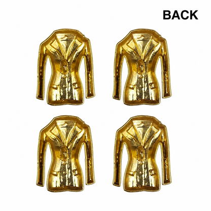 Matte Gold Suit/Coat Shaped Buttons Metal Shank Sewing Accessories
