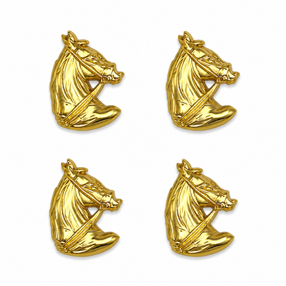 Matte Gold Stylish Horse Face Metal Buttons Sewing Accessories