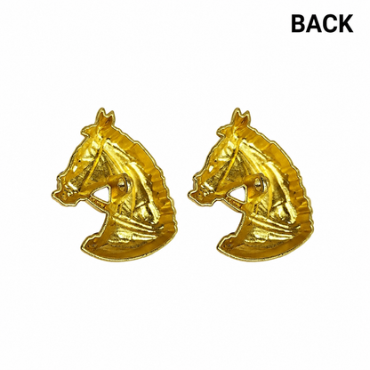 Matte Gold Stylish Horse Face Metal Buttons Sewing Accessories