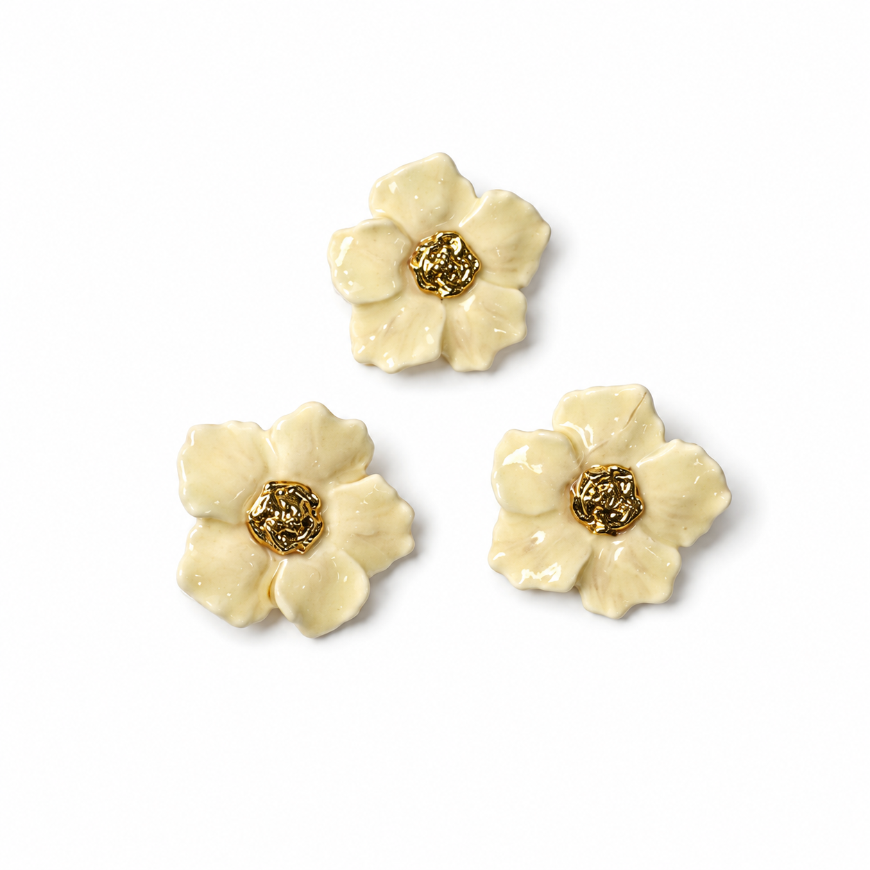 Pack of 3 Pieces Premium Floral Designer Buttons