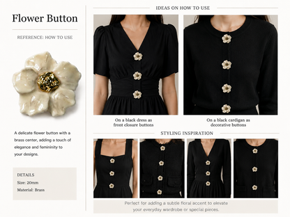 Pack of 3 Pieces Premium Floral Designer Buttons