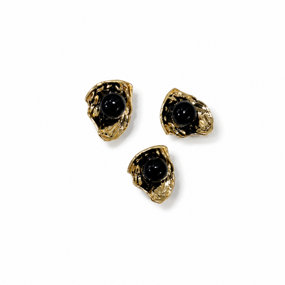 Pack of 3 Pieces Oyster Pearl Luxury Decorative Metal Buttons