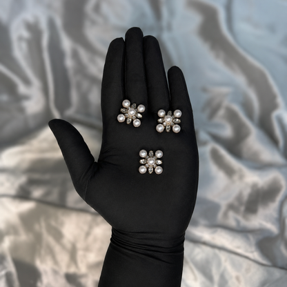 Pearl Flower Decorative Buttons – Pack of 3