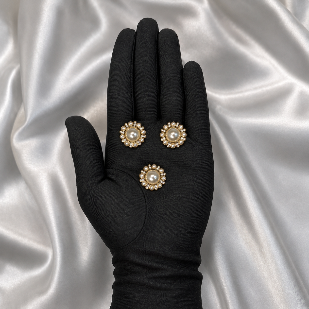 Golden Pearl Designer Buttons – Pack of 3