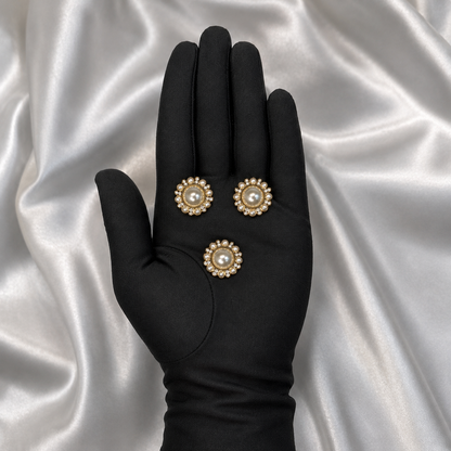 Golden Pearl Designer Buttons – Pack of 3