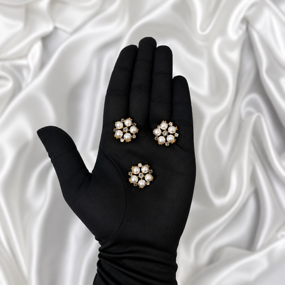 Vintage Pearl Flower Embellishment Buttons (Pack of 3)