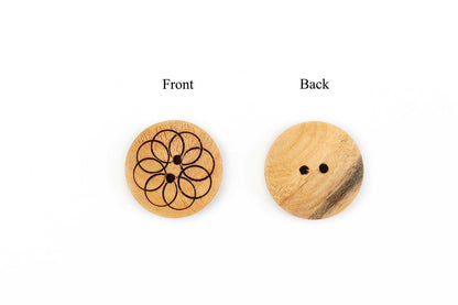 Round Shape Wooden Buttons for Sewing & Craft (Pack of 20)