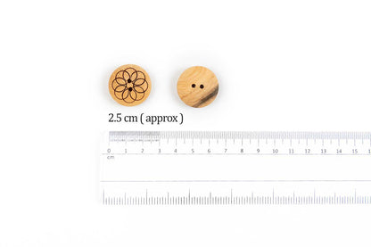 Round Shape Wooden Buttons for Sewing & Craft (Pack of 20)