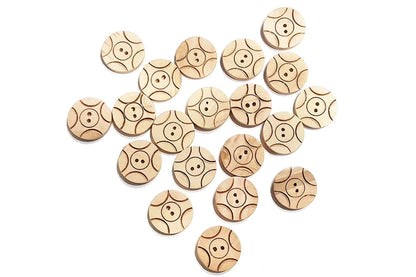 Skin Color Round Wooden Buttons (20 Pieces)