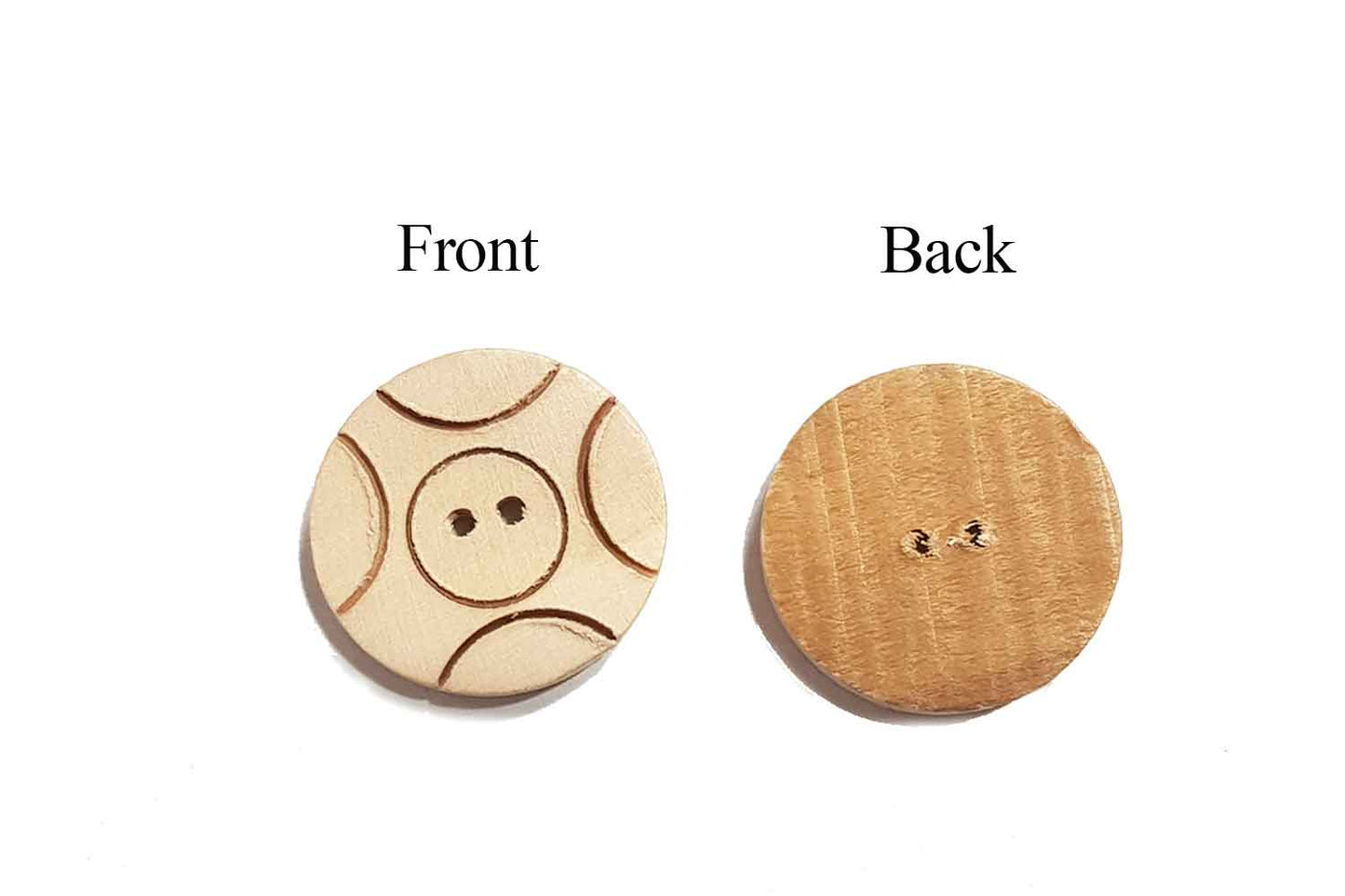 Skin Color Round Wooden Buttons (20 Pieces)
