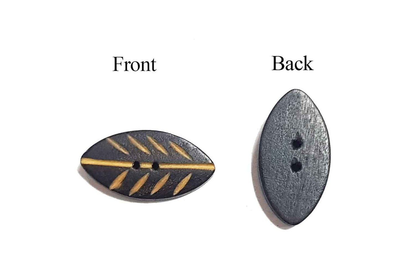 Wooden Leaf Shape Buttons (10 Pieces)