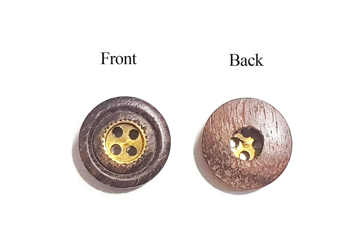 Coffee Brown Round Wooden Buttons (20 Pieces)