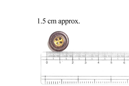 Coffee Brown Round Wooden Buttons (20 Pieces)