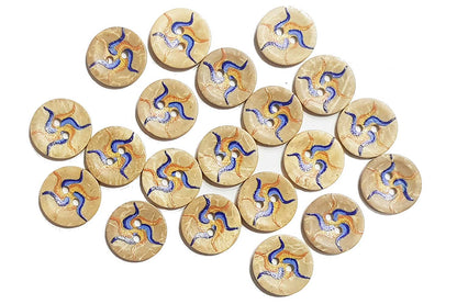 Light Brown Color Round Printed Wooden Buttons