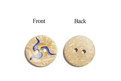 Light Brown Color Round Printed Wooden Buttons