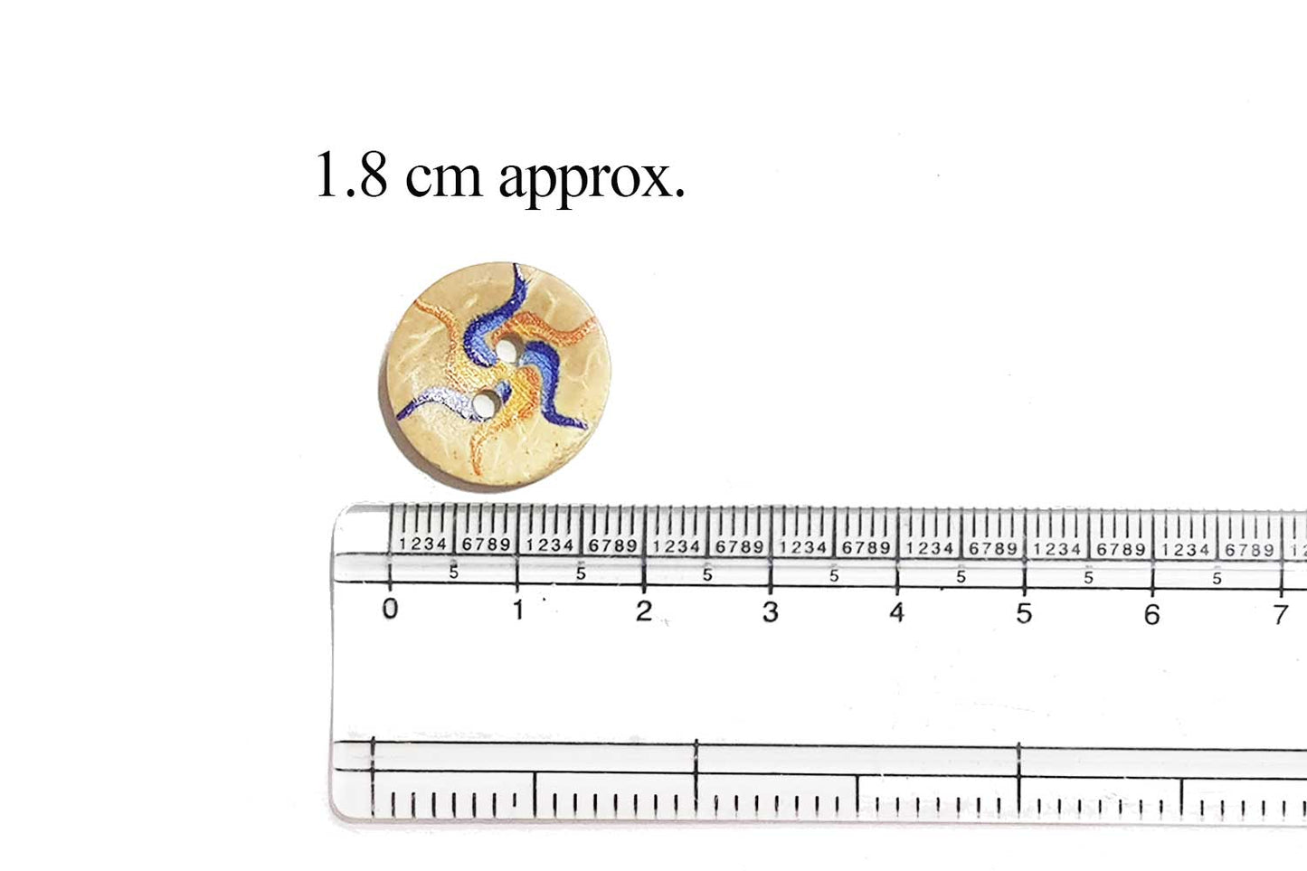 Light Brown Color Round Printed Wooden Buttons
