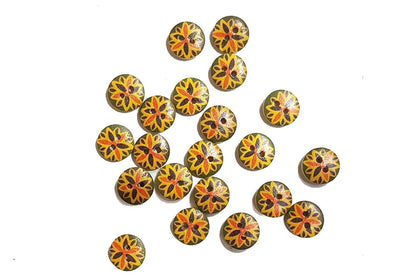 Colorful Round Printed Wooden Buttons (20 Pieces)
