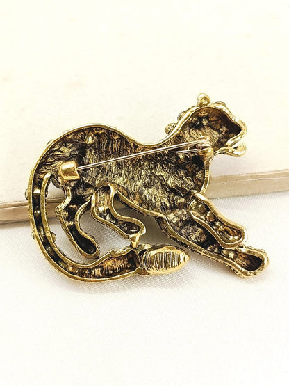 Premium Golden Color Leopard Design Brooch Lapel Pin with back pin