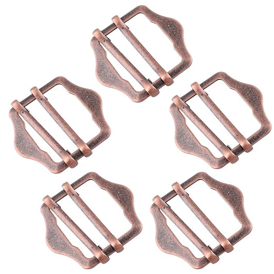 Copper color Double Metal Slides Buckles for Suit Vest Shoulder Leather Bag Shoes Strap Belt Slider Adjustment Buckles