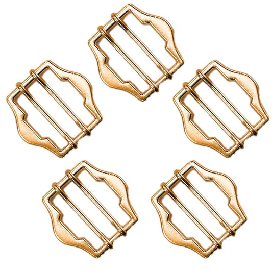 Gold color Double Metal Slides Buckles for Suit Vest Shoulder Leather Bag Shoes Strap Belt Slider Adjustment Buckles