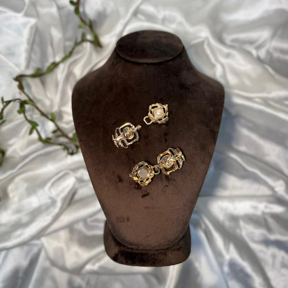 Trending Ranveer Singh Golden 2 Part Frog Button/Buckle 3 Pieces