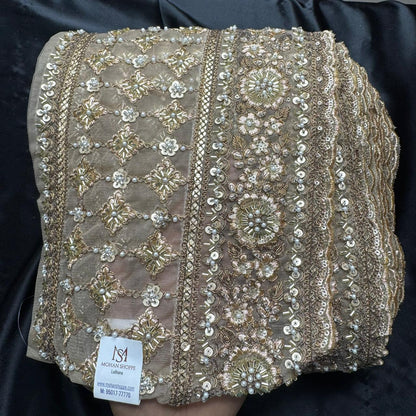 Heavy Handwork with Sequins, Pearls & Cutdana Detailing Border