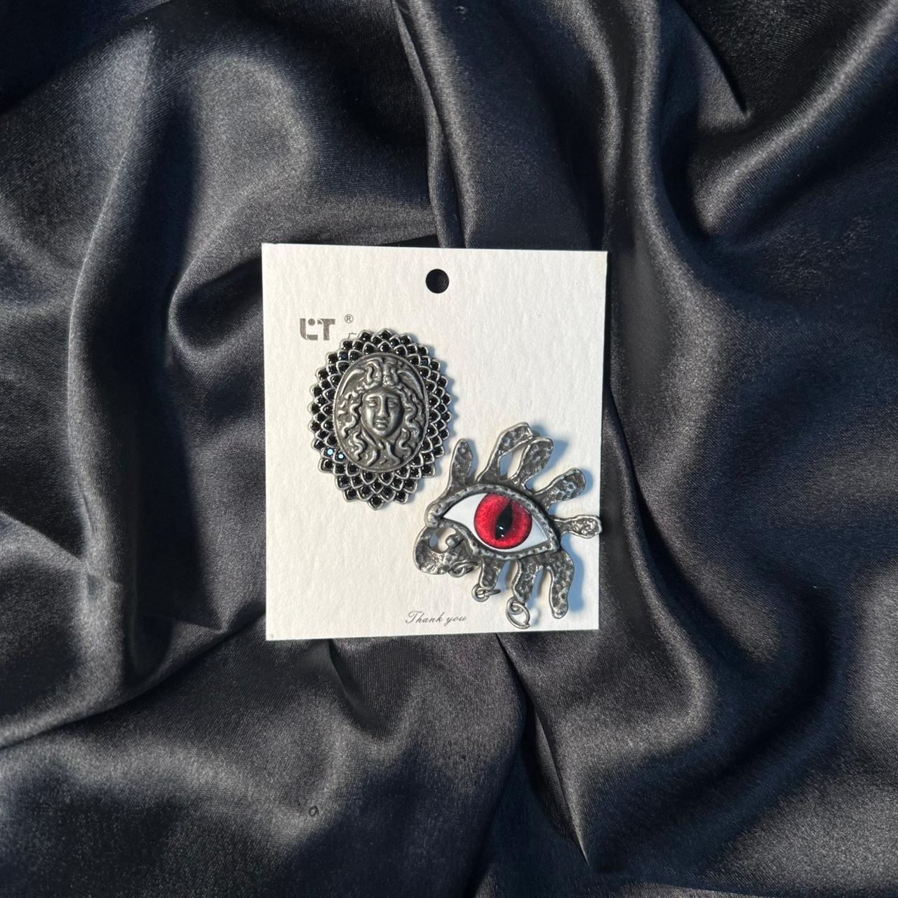 Premium Designer Statement Button Set with Medusa & Evil Eye