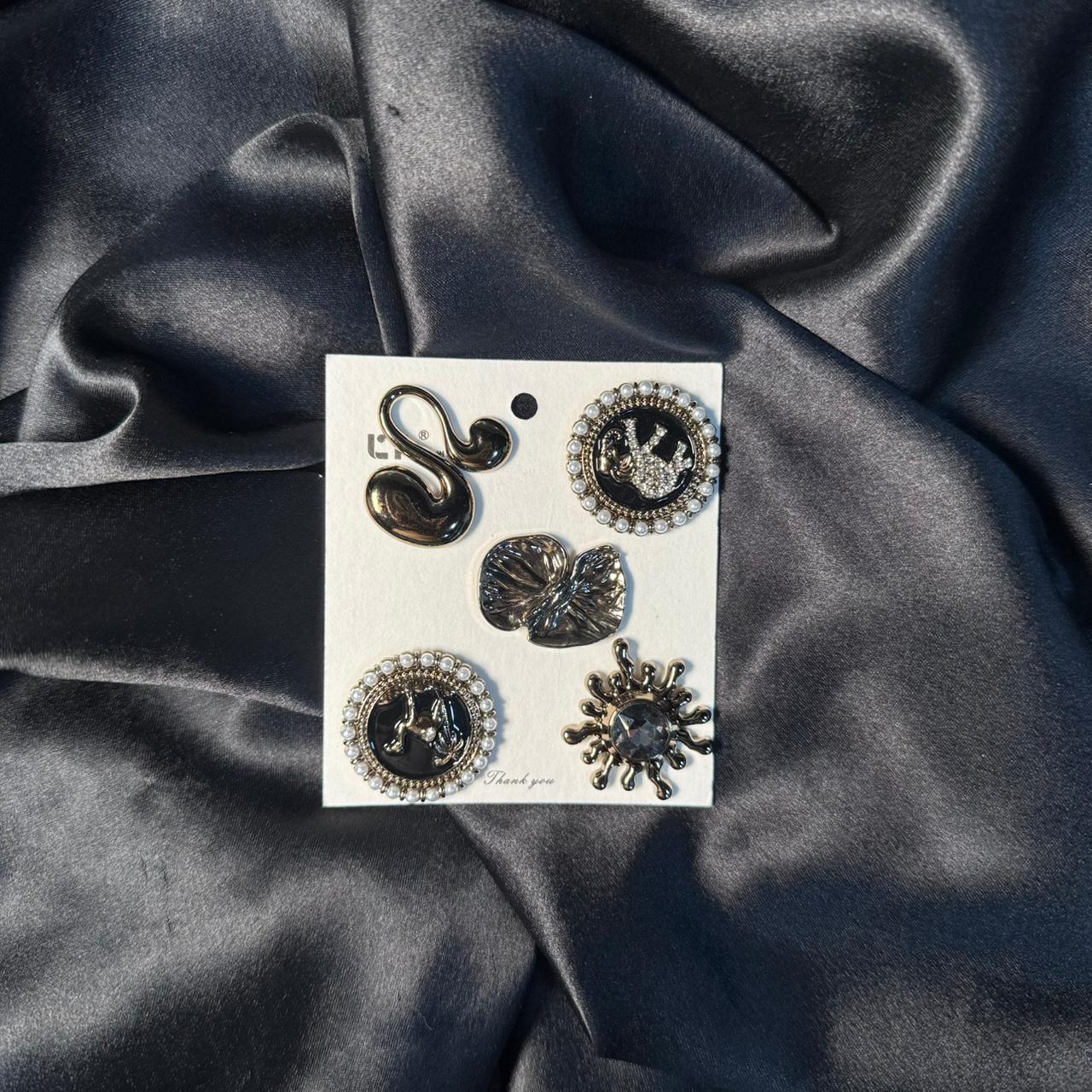 Designer Fancy Copper Button Combo Set of 5 Pieces