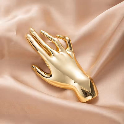 Artistic Hand Shaped Brass Button – Premium Gold Finish Fashion Button