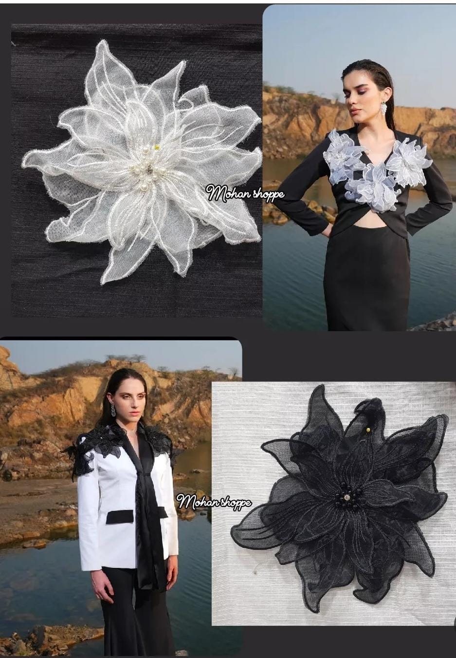 Organza 3D Flower Patch (1 piece)