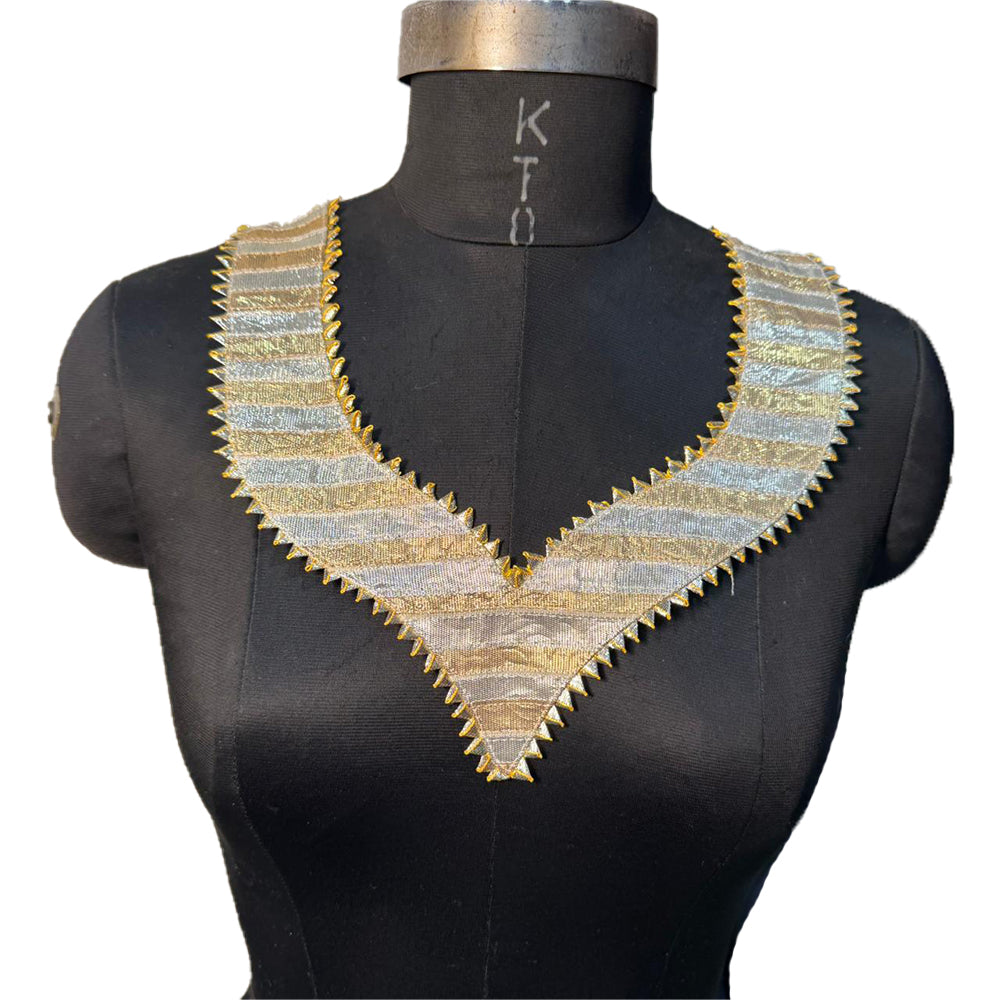 Designer Gota Patti Neck Patch with Sleeves Lace