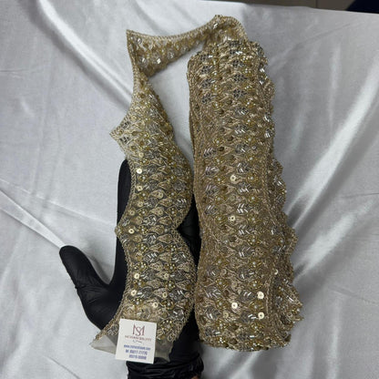 Premium Sequins & Bead Embellishment Lace Border