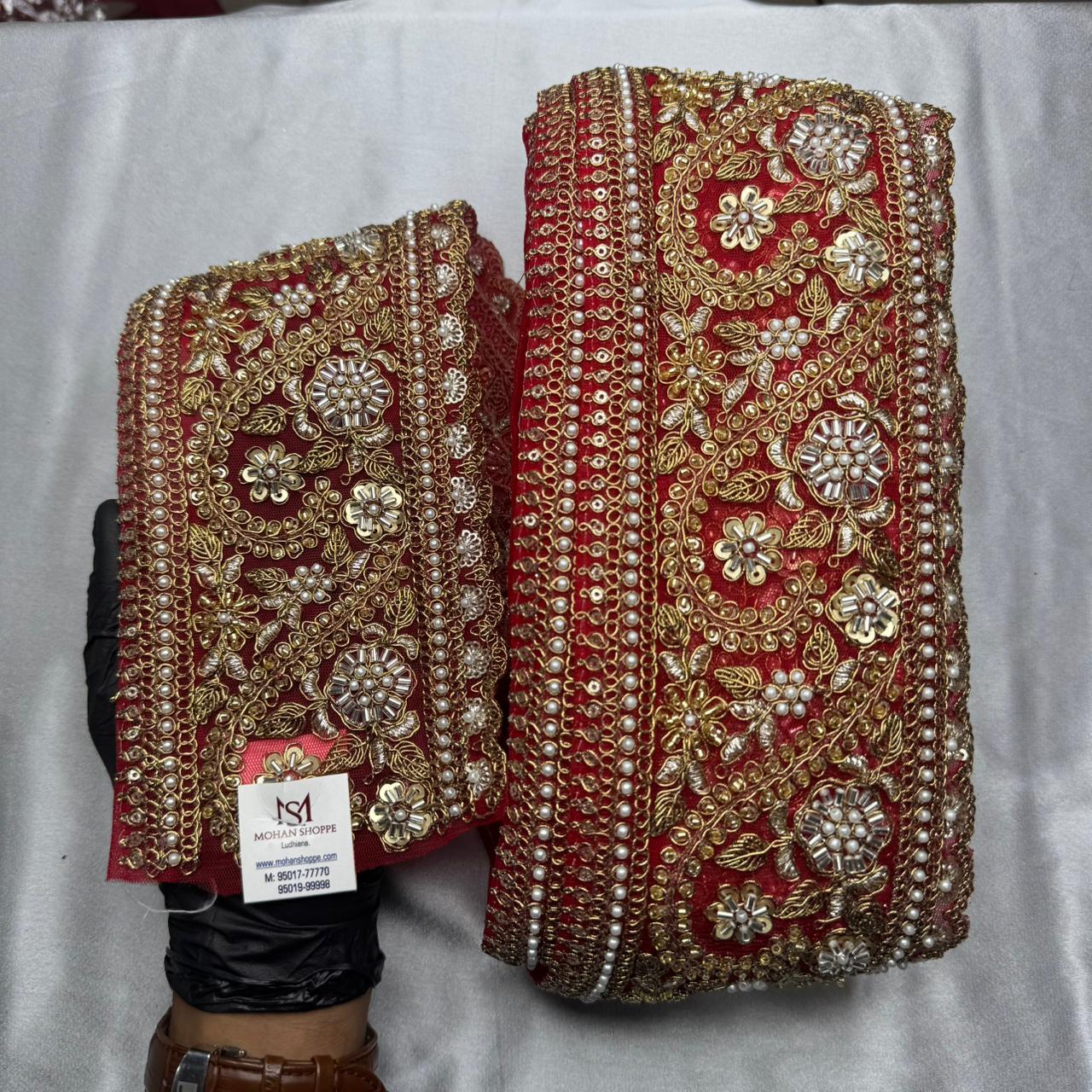 Heavy Designer Beads work Handwork Lace