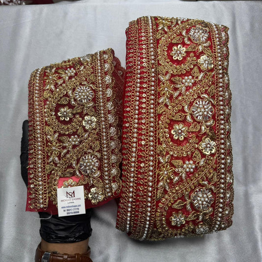 Heavy Designer Beads work Handwork Lace