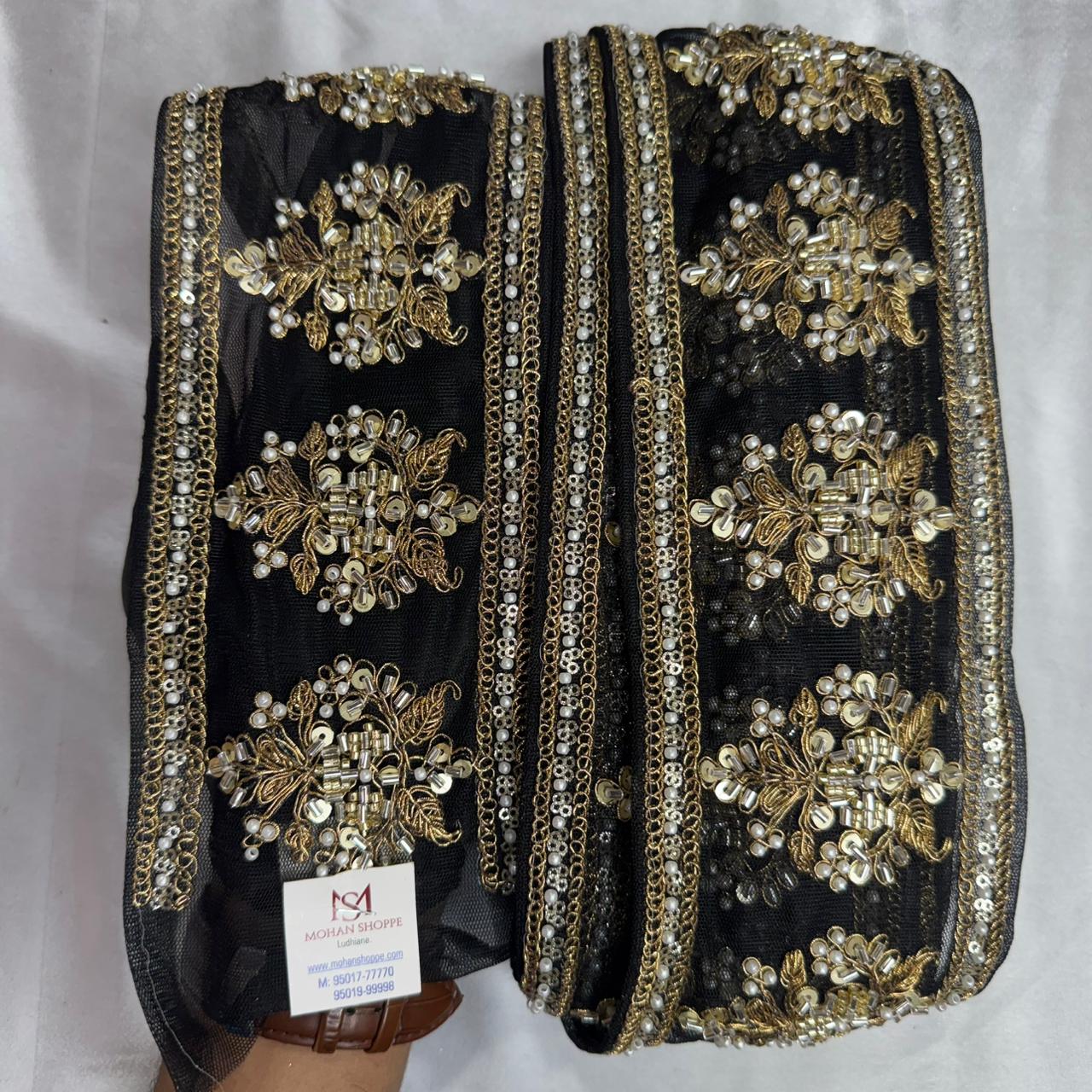 Beads and Pearl work Net Base Lace